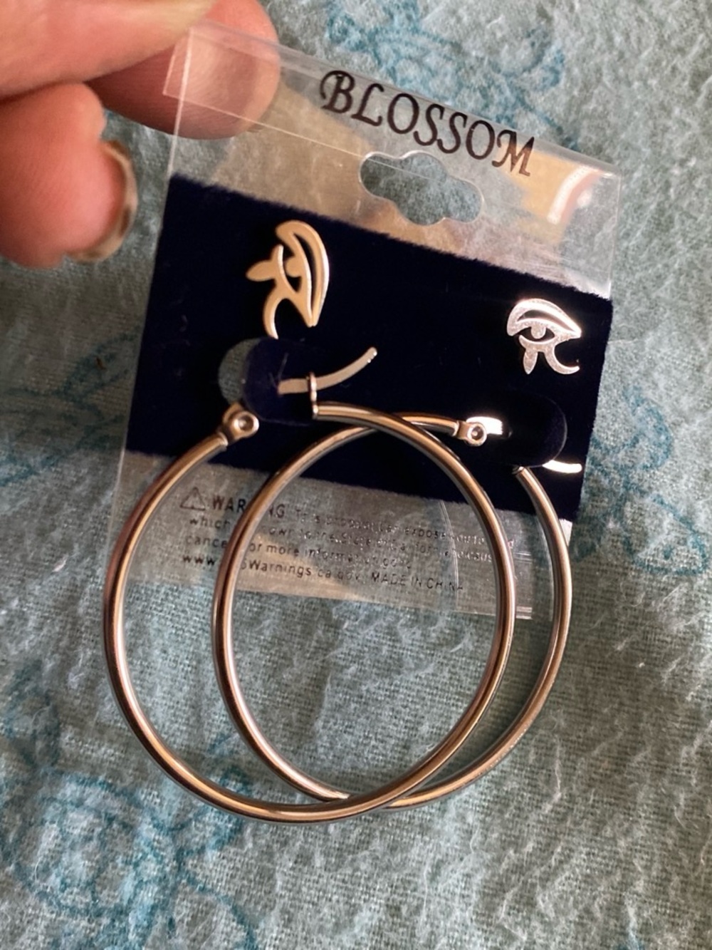 Silver Hoop Earrings and Stud Set - Silver set of 2